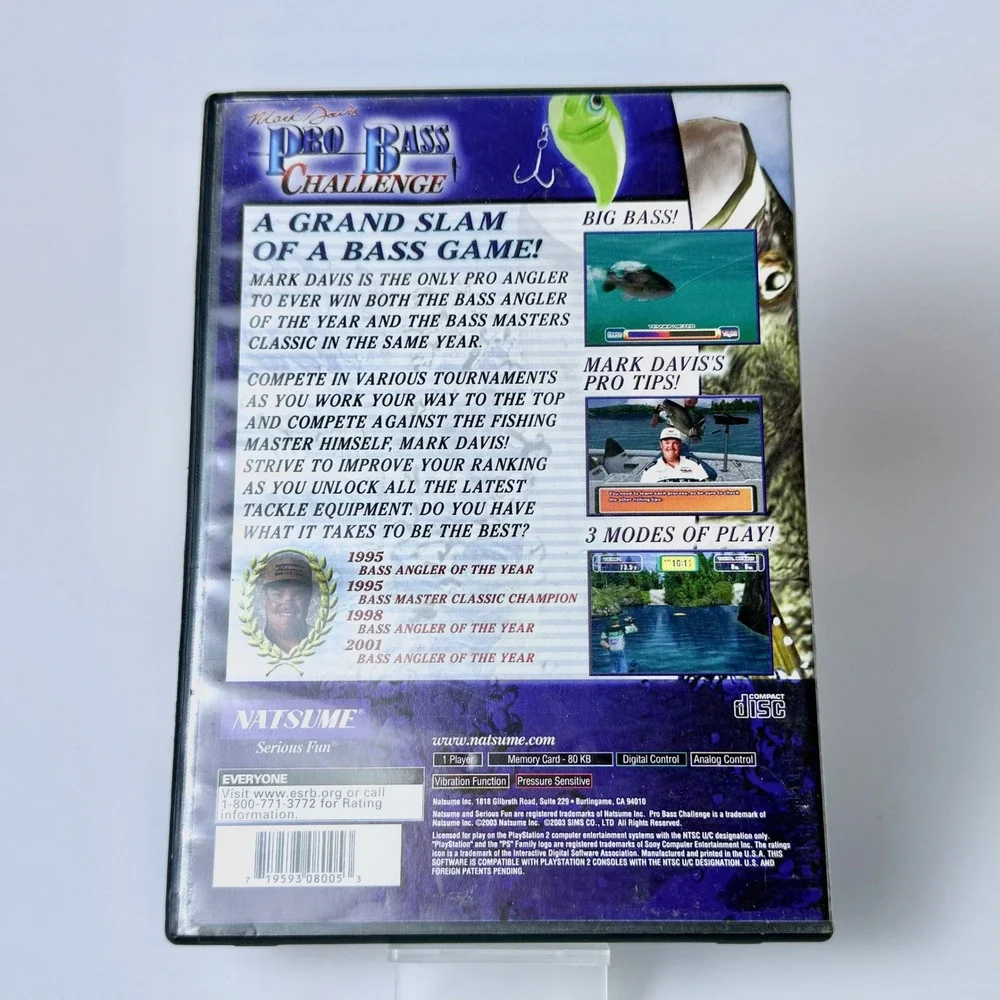 Mark Davis Pro Bass Challenge Sony PlayStation 2 PS2 Natsume CIB Complete‎